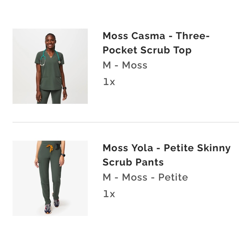 FIGS- “MOSS” Set Pre Owned great condition MEDIUM